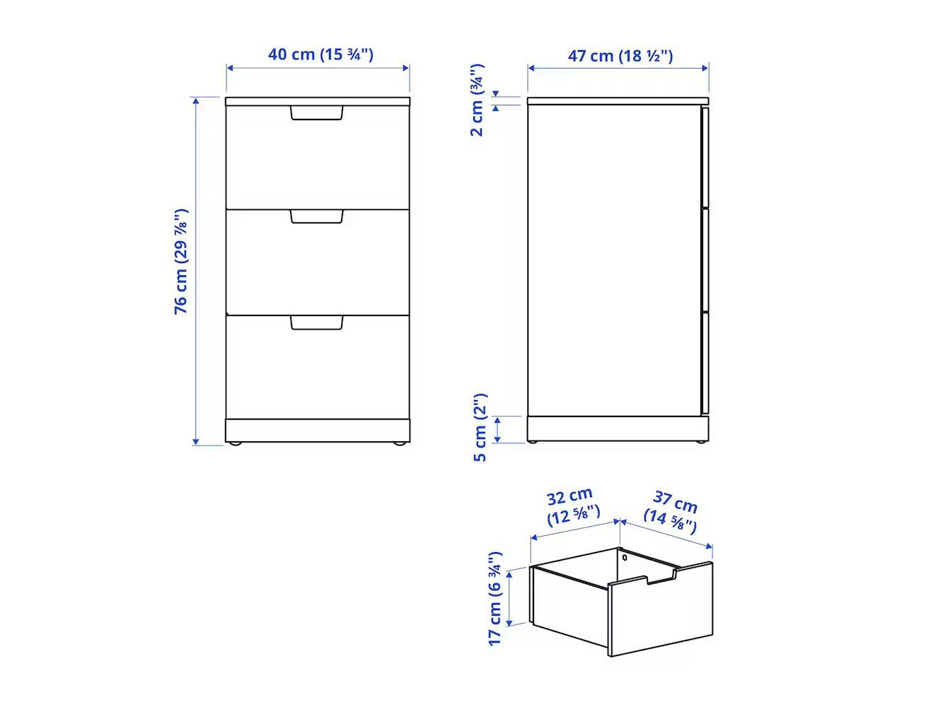 Комод Нордли 26 black ИКЕА (IKEA) изображение товара